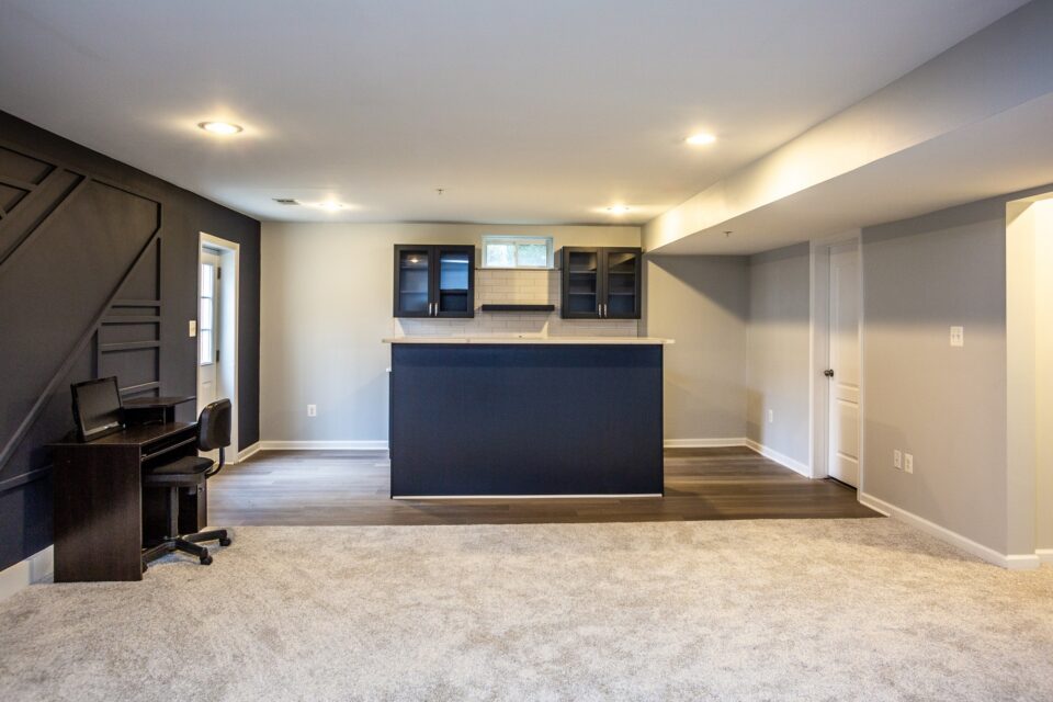 Atlantis Wet Bar Accent Wall - Modern Atlantis Basement & Geometric Accent Wall Lounge by Sam's Remodeling