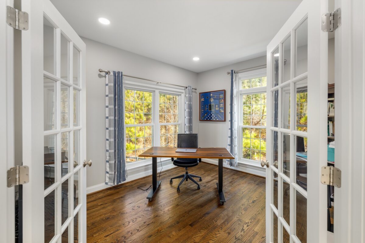 French Door Private Study - Multi-Level Architectural Transformation & Custom Millwork by Sam's Remodeling